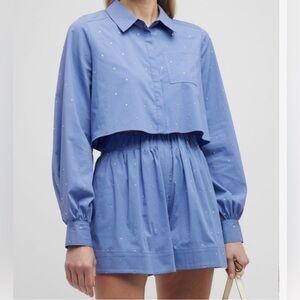 Jason Wu Rhinestone Embellished Crop Top with High Waisted Shorts Set - NWT